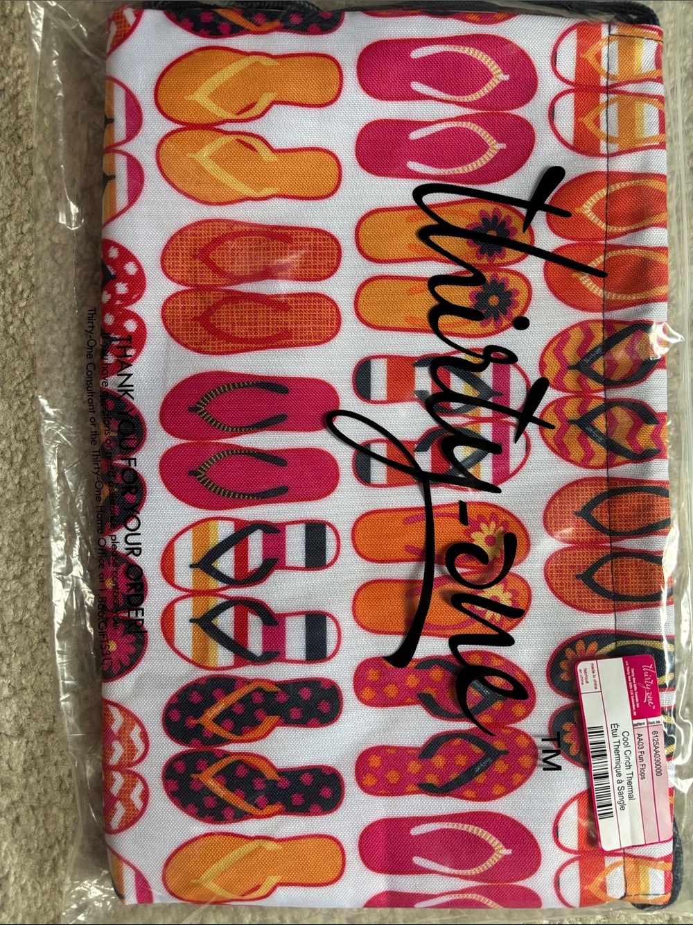 Bright Flip-Flop Print Party Table Cover by - Pink & Orange
